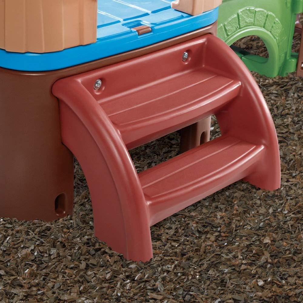 image:imageStep2 Clubhouse Climber Playset for Kids Jungle Gym with Elevated Playhouse Outdoor Backyard Playground Set Two Toddler Slides Ages 2 to 6 Years OldClimber