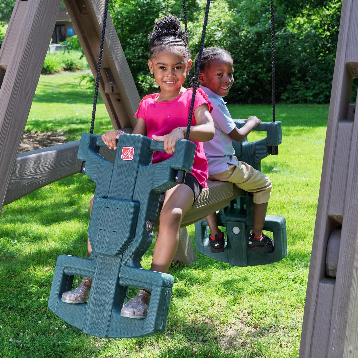 image:imageStep2 Naturally Playful Adventure Lodge Swing Set and Play CenterWith Glider Extension