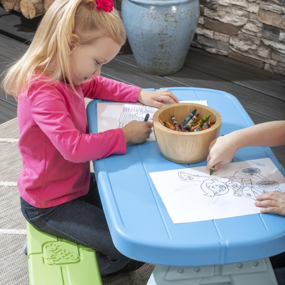 image:imageStep2 Sun amp Shade Kids Picnic Table with Removeable Umbrella IndoorOutdoor Toys Fits 4 Children Made of Durable Plastic For Toddlers 154 Years Old