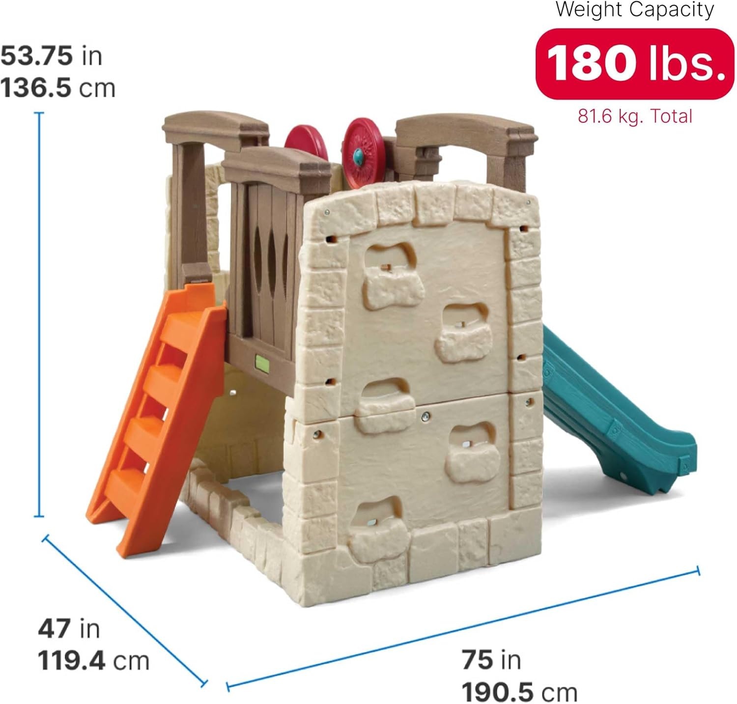 image:imageStep2 Woodland Climber II Kids Playset Ages 2 6 Years Old Toddler Slide and Climbing Wall Outdoor Playground for Backyard Sturdy Plastic Frame Easy Set UpPlayset