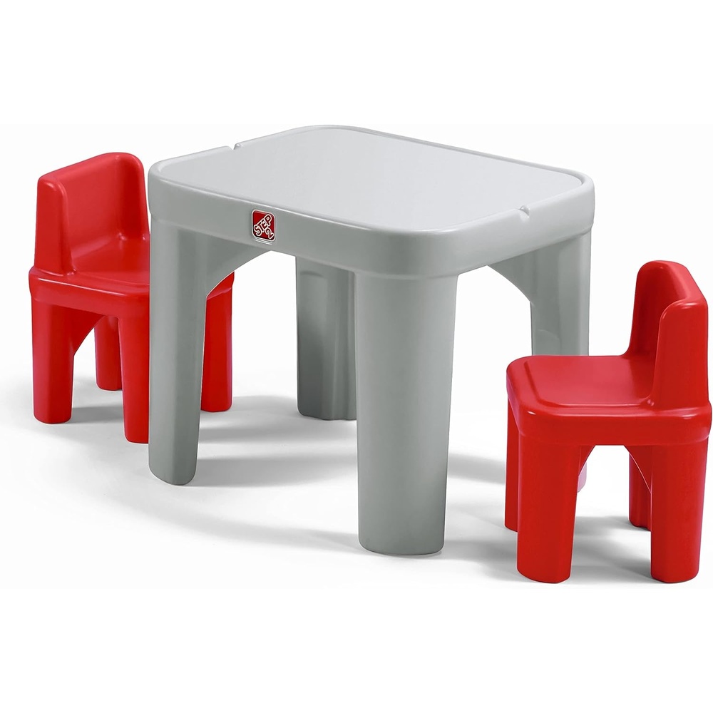 image:imageStep2 Mighty My Size Kids Table amp Chair Set Playroom Activity Table for Arts amp Crafts Made of Durable Plastic For Toddlers 2 Years Old Gray amp RedGray Red