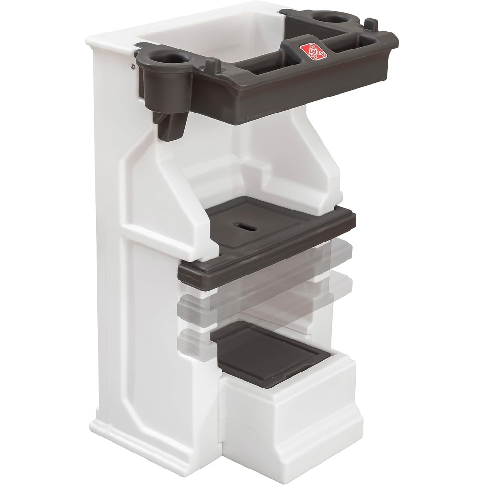 image:imageStep2 Mobile Helper Toddler Step Stool amp Tower Stand Adjustable Height amp Builtin Storage NonSlip Feet Includes Safety Bar Easy Wipe Down for Kids 15 Years Old