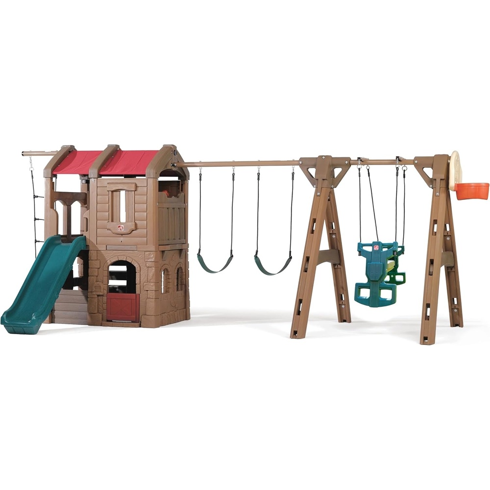 image:imageStep2 Naturally Playful Adventure Lodge Swing Set and Play CenterWith Glider Extension