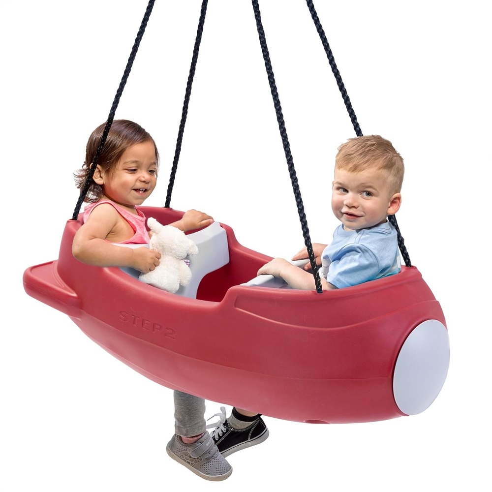 image:imageStep2 Rocket Swing for Two Baby Outdoor Swing Outside WeatherResistant Rope Attach to Playset for Toddlers 9 Months 3 Years Old