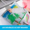 Step2 2-in-1 Toy Box & Art Lid, Kids Toy Storage Bin & Organizer, Easel & Chest in One, Made of Durable Plastic, For Toddlers 2+ Years Old, Mint(Gray)