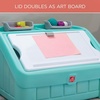 Step2 2-in-1 Toy Box & Art Lid, Kids Toy Storage Bin & Organizer, Easel & Chest in One, Made of Durable Plastic, For Toddlers 2+ Years Old, Mint(Mint)
