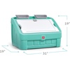 Step2 2-in-1 Toy Box & Art Lid, Kids Toy Storage Bin & Organizer, Easel & Chest in One, Made of Durable Plastic, For Toddlers 2+ Years Old, Mint(Mint)