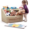 Step2 2-in-1 Toy Box & Art Lid, Kids Toy Storage Bin & Organizer, Easel & Chest in One, Made of Durable Plastic, For Toddlers 2+ Years Old, Mint(Tan)