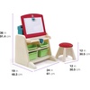 Step2 Flip & Doodle Easel Desk With Stool, Kids 2 in 1 Activity Table, Art Board, Made of Durable Plastic, For Toddlers 2+ Years Old