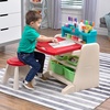 Step2 Flip & Doodle Easel Desk With Stool, Kids 2 in 1 Activity Table, Art Board, Made of Durable Plastic, For Toddlers 2+ Years Old