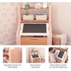 Step2 Harmony Toy Storage Box, Kids Toy Storage Bin with Chalkboard Lid, Easel & Toy Organizer in One, Made of Durable Plastic, For Toddlers 2+ Years Old, Sage Gray(Rose Pink)