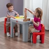 Step2 Mighty My Size Kids Table & Chair Set, Playroom Activity Table for Arts & Crafts, Made of Durable Plastic, For Toddlers 2+ Years Old, Gray & Red(Gray & Red)