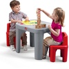 Step2 Mighty My Size Kids Table & Chair Set, Playroom Activity Table for Arts & Crafts, Made of Durable Plastic, For Toddlers 2+ Years Old, Gray & Red(Gray & Red)