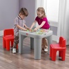 Step2 Mighty My Size Kids Table & Chair Set, Playroom Activity Table for Arts & Crafts, Made of Durable Plastic, For Toddlers 2+ Years Old, Gray & Red(Gray & Red)