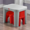 Step2 Mighty My Size Kids Table & Chair Set, Playroom Activity Table for Arts & Crafts, Made of Durable Plastic, For Toddlers 2+ Years Old, Gray & Red(Gray & Red)