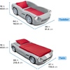 Step2 Roadster Toddler-to-Twin Bed, Transition Race Car Bed for Boys & Girls, Adjustable, Made of Durable Plastic, For Toddlers 3+ Years Old, Gray