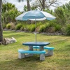 Step2 Sun and Fun Picnic Table with Umbrella for Kids, Outdoor Table and Bench Set, Seats 4, Ages 3+ Years