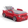 Step2 Turbocharged Twin Size Truck Car Bed, Car Bed for Boys & Girls, Working Headlights & Built-In Storage, Made of Durable Plastic, For Toddlers 3+ Years Old, Vibrant Red(Red Truck)