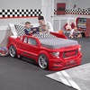 Step2 Turbocharged Twin Size Truck Car Bed, Car Bed for Boys & Girls, Working Headlights & Built-In Storage, Made of Durable Plastic, For Toddlers 3+ Years Old, Vibrant Red(Red Truck)