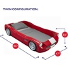 Step2 Turbocharged Twin Size Truck Car Bed, Car Bed for Boys & Girls, Working Headlights & Built-In Storage, Made of Durable Plastic, For Toddlers 3+ Years Old, Vibrant Red(Red Roadster)