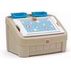 Step2 2-in-1 Toy Box & Art Lid, Kids Toy Storage Bin & Organizer, Easel & Chest in One, Made of Durable Plastic, For Toddlers 2+ Years Old, Mint(Tan)