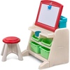 Step2 Flip & Doodle Easel Desk With Stool, Kids 2 in 1 Activity Table, Art Board, Made of Durable Plastic, For Toddlers 2+ Years Old