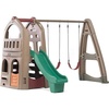 Step2 Naturally Playful Playhouse Climber and Swing Set Extension for Kids, Outdoor Playset with Slide, Two Strap Swings and Secret Playhouse, Durable Plastic, Ages 3 to 8 Years