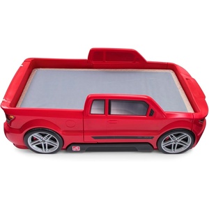 Step2 Turbocharged Twin Size Truck Car Bed, Car Bed for Boys & Girls, Working Headlights & Built-In Storage, Made of Durable Plastic, For Toddlers 3+ Years Old, Vibrant Red(Red Truck)