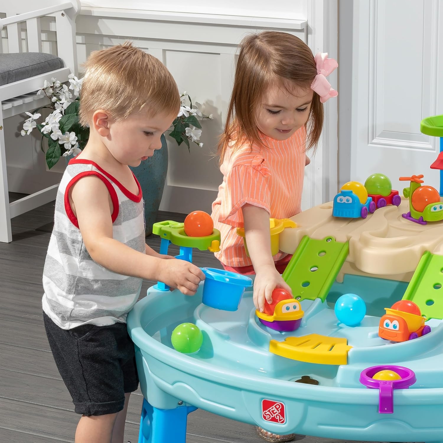 image:imageStep2 Ball Buddies Adventure Center Water Table for Kids Indoor and Outdoor Kids Water Sensory Table Pool Ages 15 Years Old 23 Piece Water Toy Accessories Blue