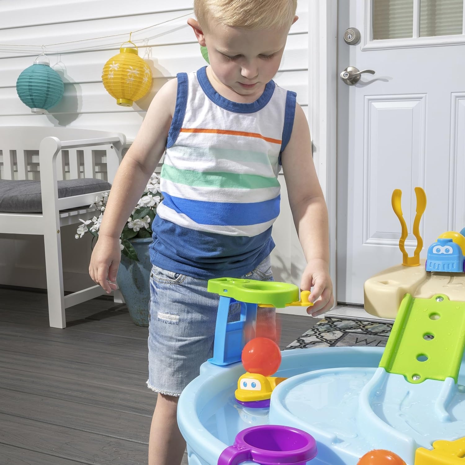 image:imageStep2 Ball Buddies Adventure Center Water Table for Kids Indoor and Outdoor Kids Water Sensory Table Pool Ages 15 Years Old 23 Piece Water Toy Accessories Blue