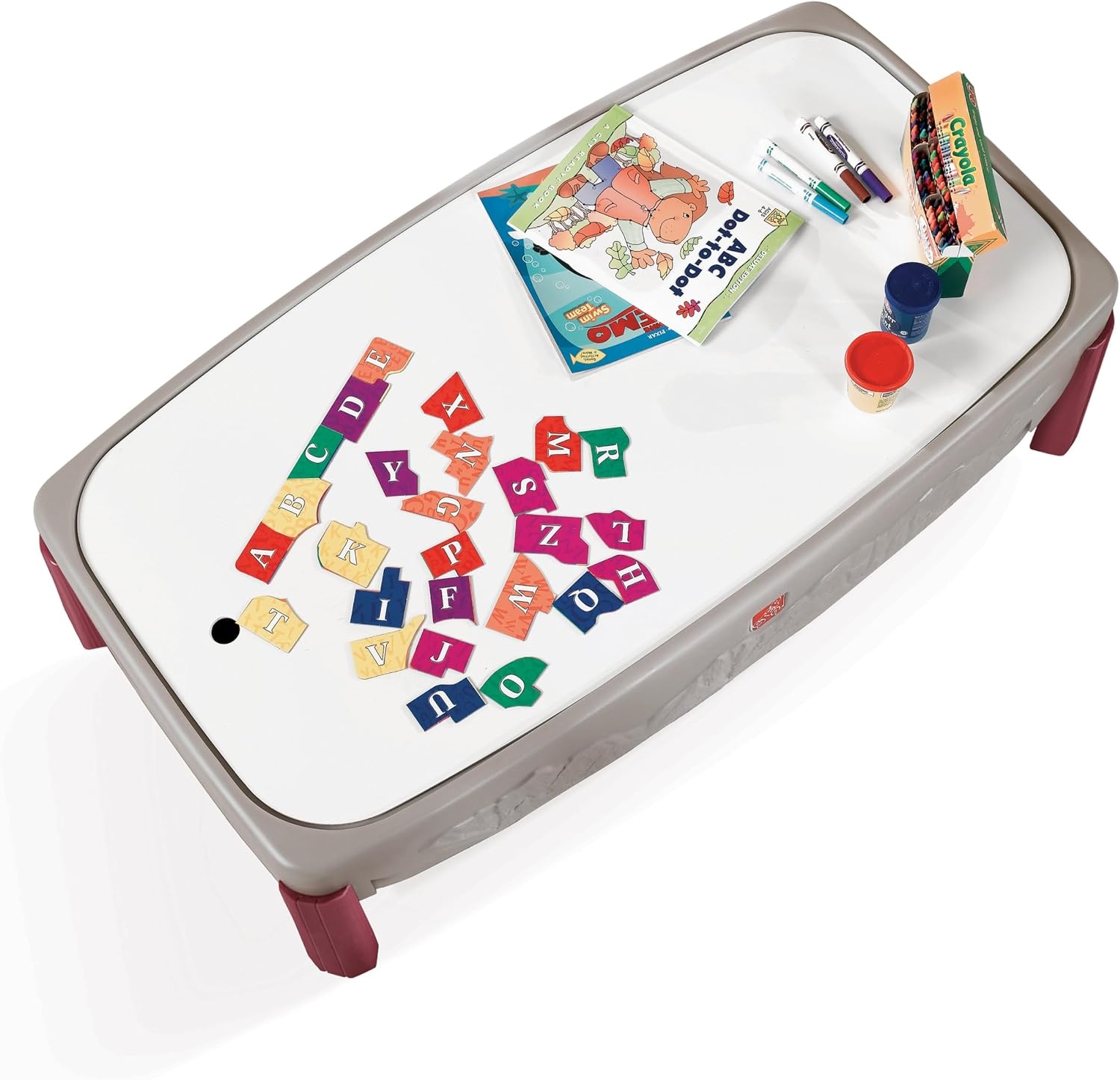 image:imageStep2 Deluxe Canyon Road Train amp Track Table Kids Activity Table for Cars Cover Included Made of Durable Plastic Includes 3Piece Train Set For Toddlers 3 Years Old
