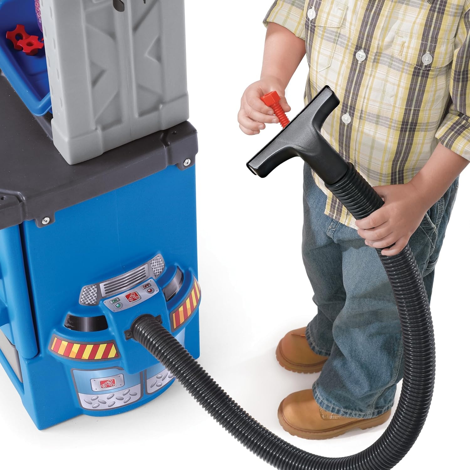 image:imageStep2 Deluxe Kids Workbench Includes 50 Toy Workbench Accessories Interactive Features for Realistic Pretend Play IndoorOutdoor Kids Tool Bench Dimensions 4075 H x 34 W x 15 D