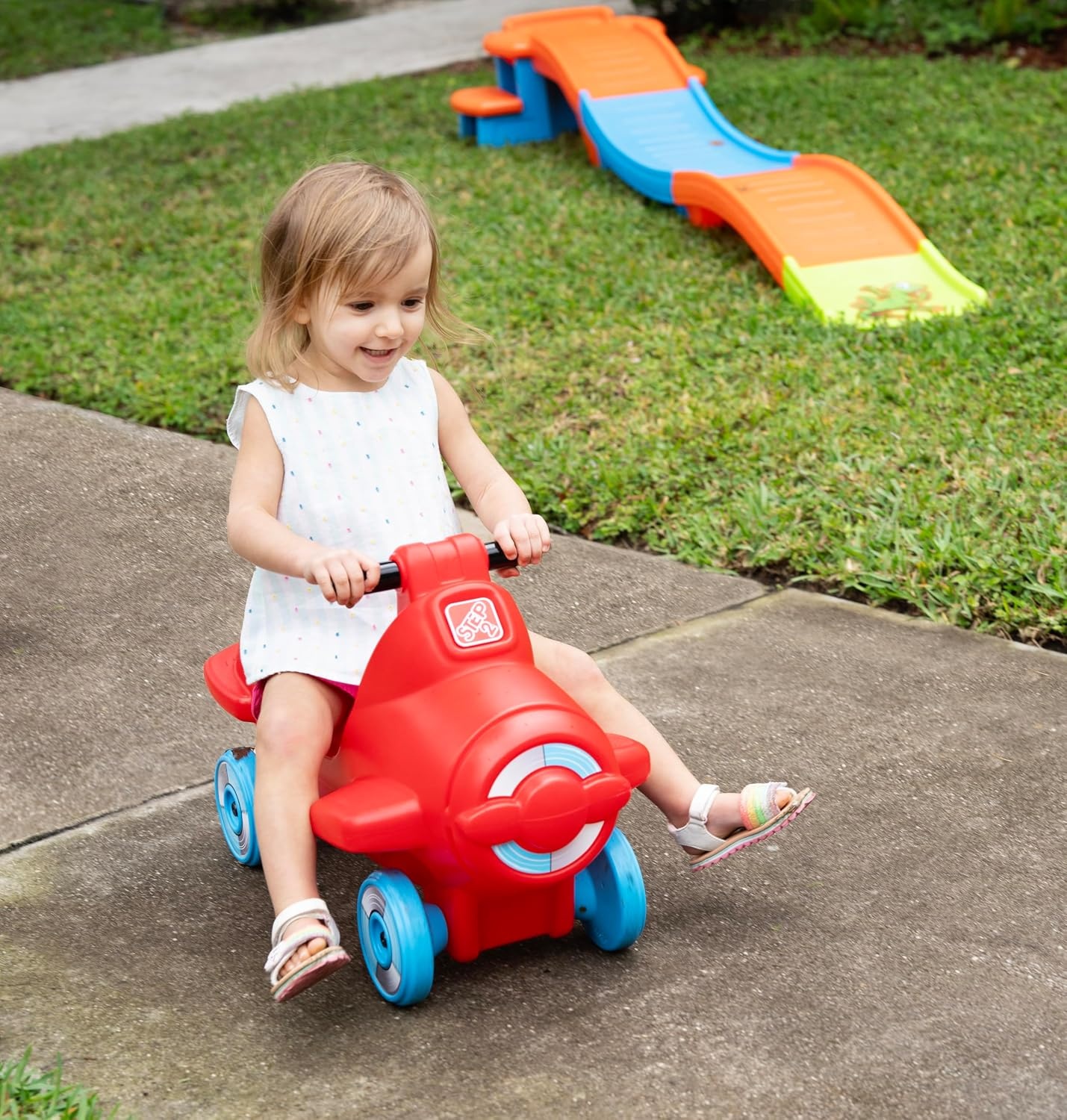 image:imageStep2 Dino Dash Kids Push Car Foot Powered Ride On Toy Practice Balance with 4 Wheels Track Not Included Made of Durable Plastic Max Weight 50 lbs for Toddlers 25 Years Old GreenSky Rider