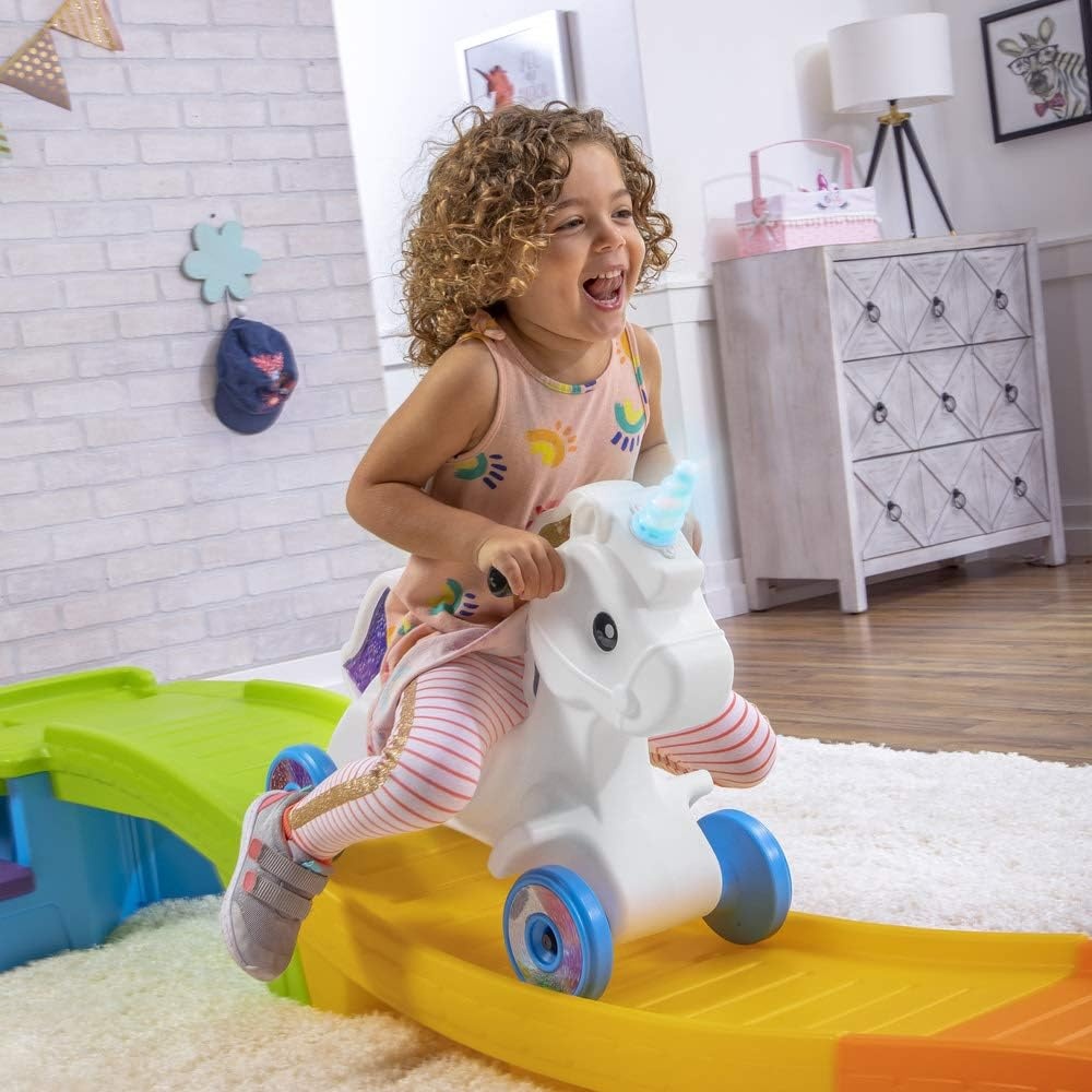 image:imageStep2 Dino Dash Up amp Down Roller Coaster Kids Ride On Toy Push Car IndoorOutdoor Playset Made of Durable Plastic Max Weight 50 lbs for Toddlers 25 Years OldUnicorn