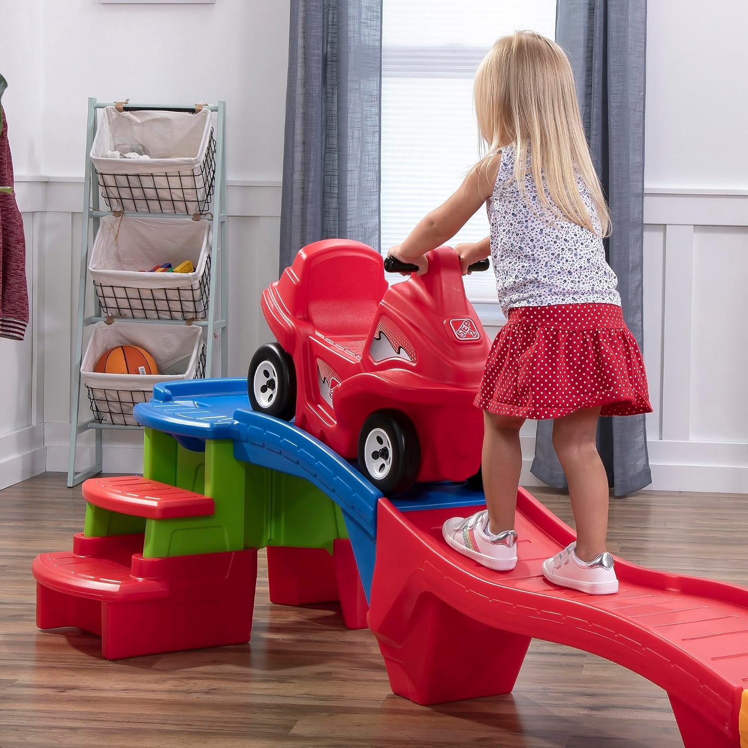 image:imageStep2 Farther amp Faster Coaster Track Expansion Pack Extra 3 Feet Kids Ride On Toy Roller Coaster Track Push Car IndoorOutdoor Playset Made of Durable Plastic For Toddlers 25 Years OldSecond Edition