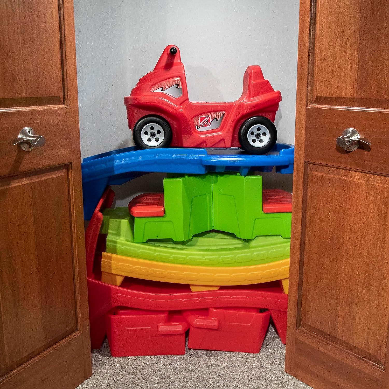 image:imageStep2 Farther amp Faster Coaster Track Expansion Pack Extra 3 Feet Kids Ride On Toy Roller Coaster Track Push Car IndoorOutdoor Playset Made of Durable Plastic For Toddlers 25 Years OldSecond Edition