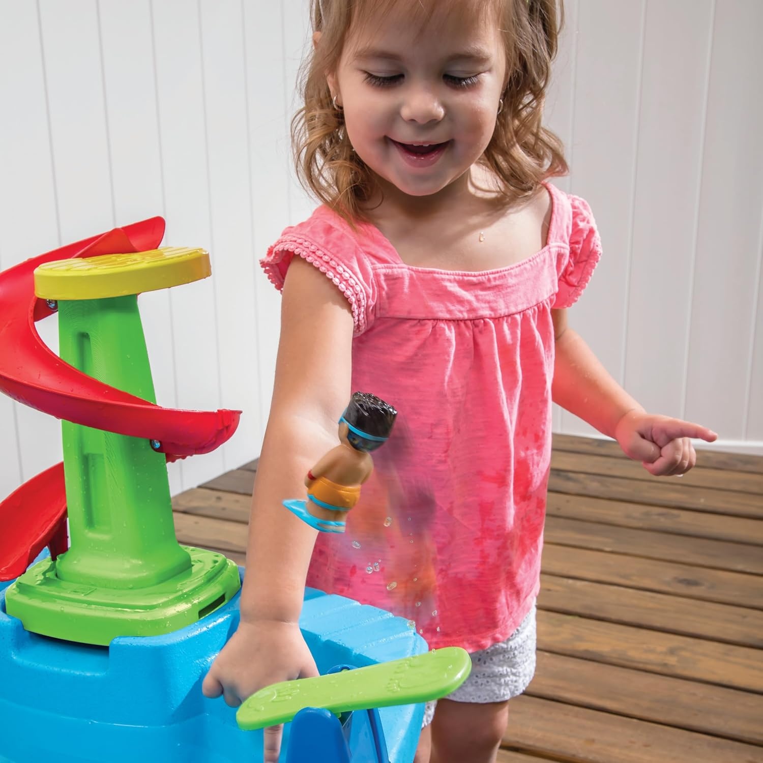 image:imageStep2 Fiesta Cruise Sand amp Water Table with Umbrella Kids Activity Sensory Playset Summer Outdoor Toys 10 Piece Water Toy Accessories for Toddlers 2 Years OldUmbrella