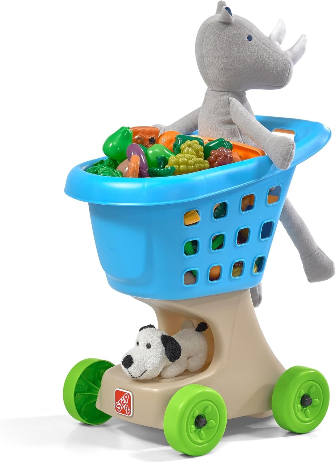image:imageStep2 Little Helpers Shopping Cart for Kids Play Grocery Cart Made of Durable Plastic for Toddlers 2 Years Old BlueBlue