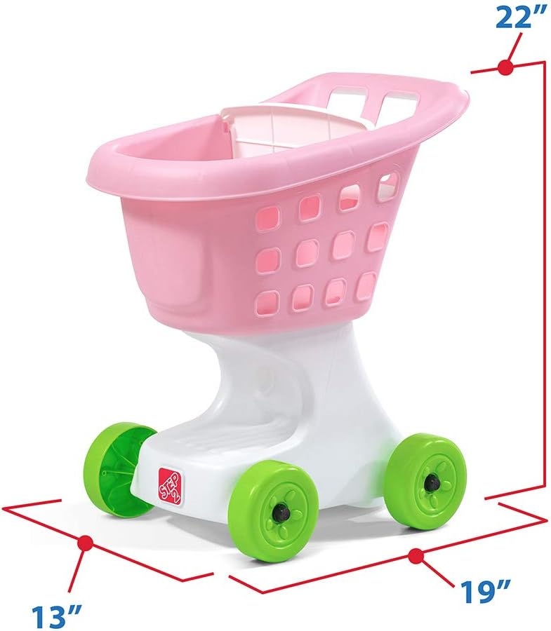 image:imageStep2 Little Helpers Shopping Cart for Kids Play Grocery Cart Made of Durable Plastic for Toddlers 2 Years Old BluePink