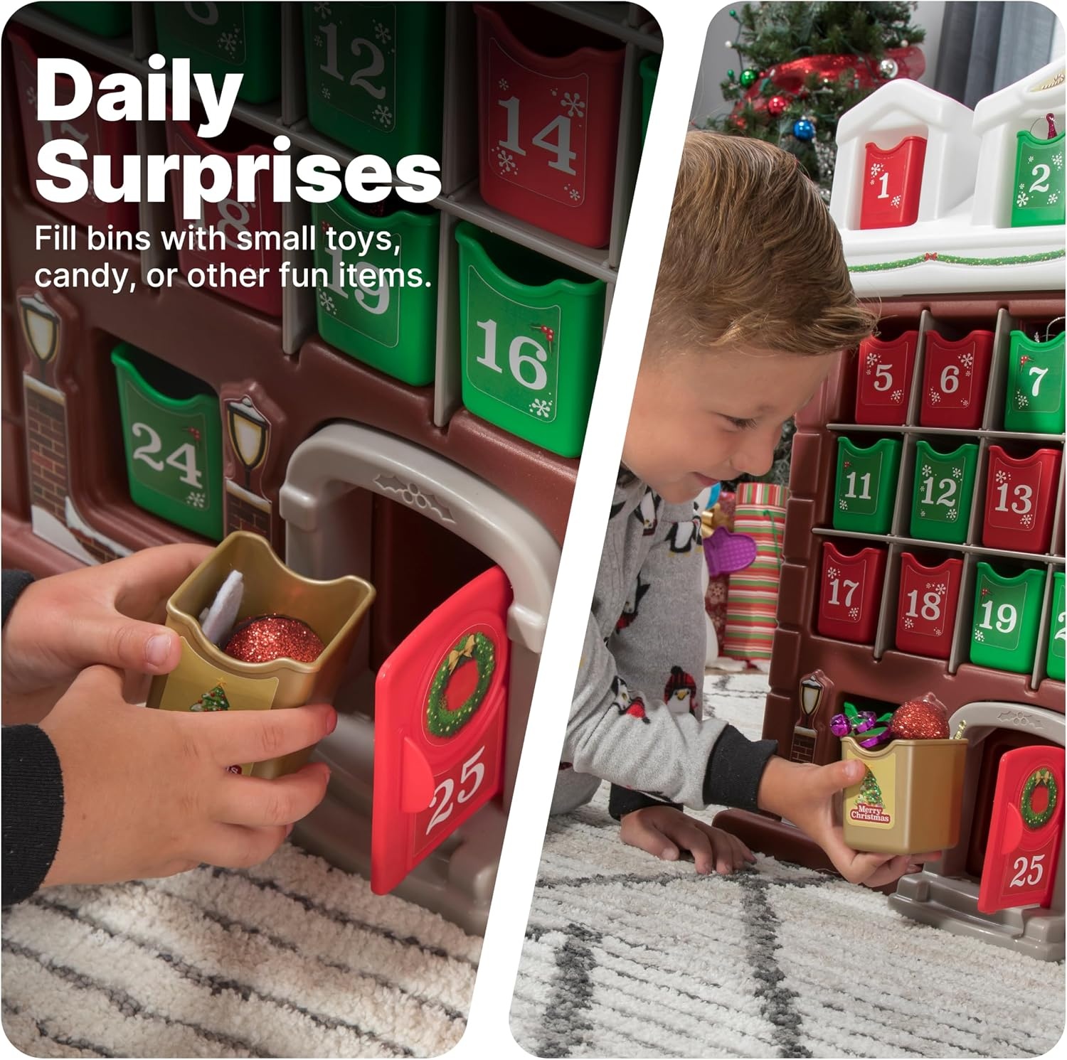 image:imageStep2 My First Advent Calendar Kids Interactive Christmas Toy Includes 25 Toy Refillable Bins Hide Surprises for Holiday Excitement Made of Durable Plastic for Toddlers 15 Years Old