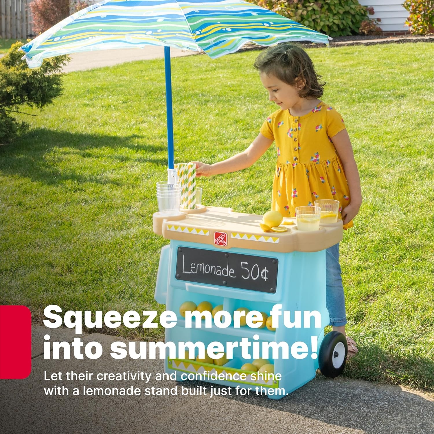 image:imageStep2 My First Lemonade Stand for Kids Play Toy for Toddlers Ages 3 Years Old Durable Easy Assembly Blue