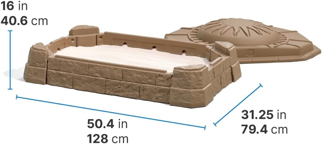 image:imageStep2 Naturally Playful Sandbox II Kids Sand Activity Sensory Play Pit Summer Outdoor Toys 7 Piece Water Toy Accessories for Toddlers 1 Years OldNaturally Playful Sandbox II