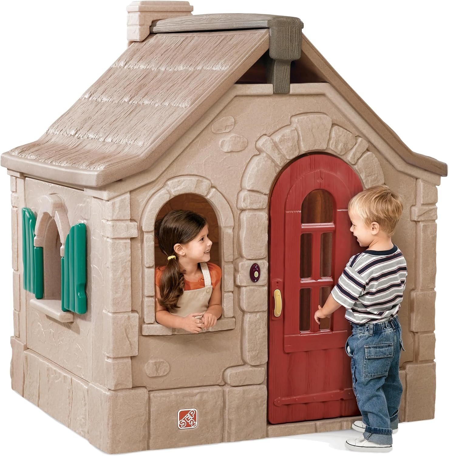 image:imageStep2 Naturally Playful Storybook Cottage Kids Playhouse IndoorOutdoor Playset Interactive Play with Sounds Made of Durable Plastic For Toddlers 15 Years Old