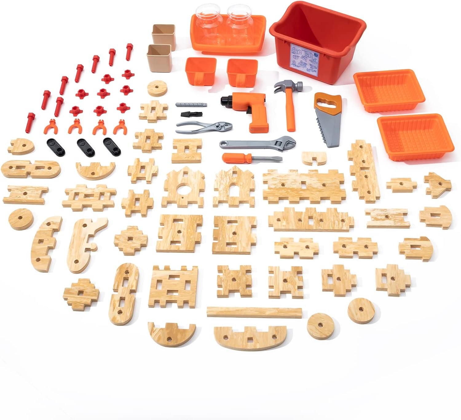 image:imageStep2 Pro Play Kids Workshop with Utility Bench IndoorOutdoor Tool Bench for Children Interactive Play with Sounds Made of Durable Plastic Includes 76 Piece Toy Accessories Toddlers 3 Years Old