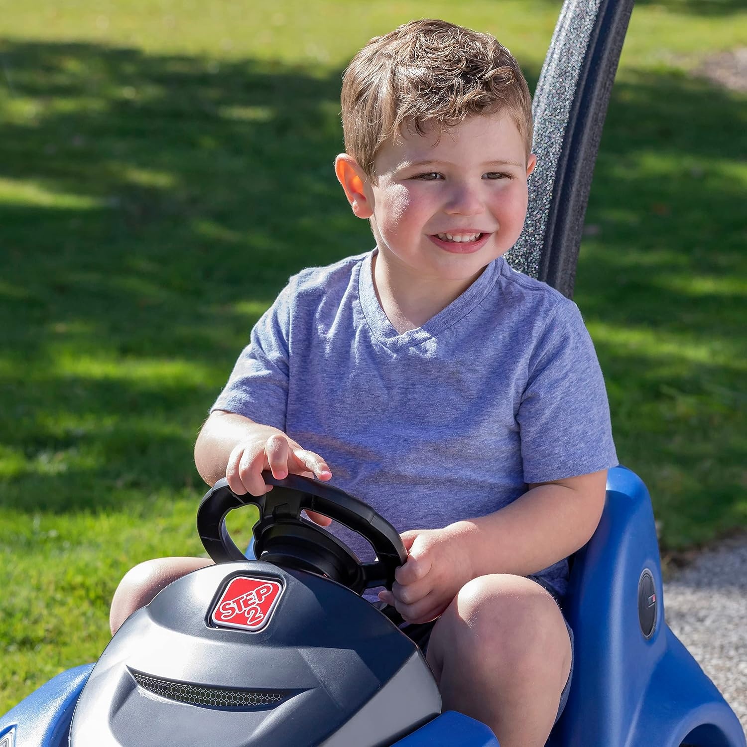 image:imageStep2 Push Around Buggy GT Kids Push Car Ride On Toy Stroller Substitute Includes Seat Belt amp Horn Made of Durable Plastic Max Weight 50 lbs For Toddlers 153 Years Old BlueBlue