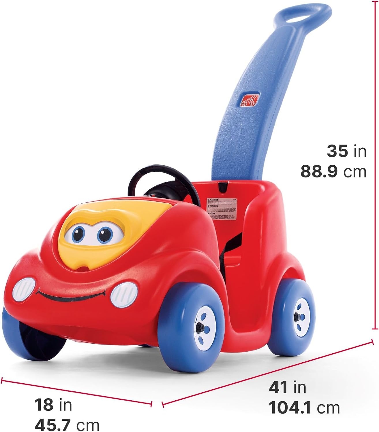 image:imageStep2 Push Around Buggy Kids Push Car Toddler RideOn Toy with Seat Belt and Horn Red Ages 18 MonthsRed