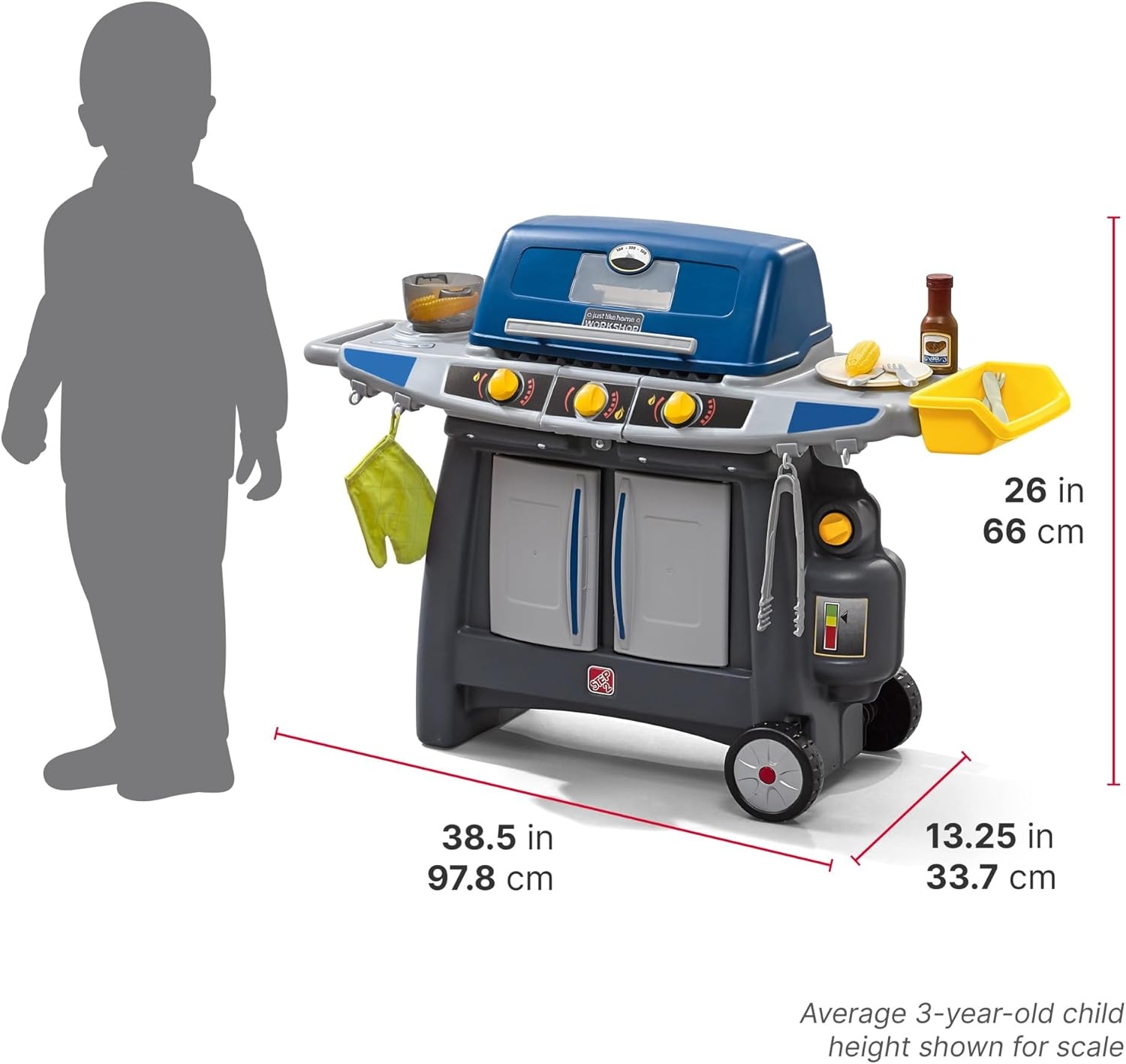 image:imageStep2 Sizzle amp Smoke BBQ Grill Playset IndoorOutdoor Interactive Play with Sounds and Effects Toddlers 3 Years Old 15 Piece Toy Accessories