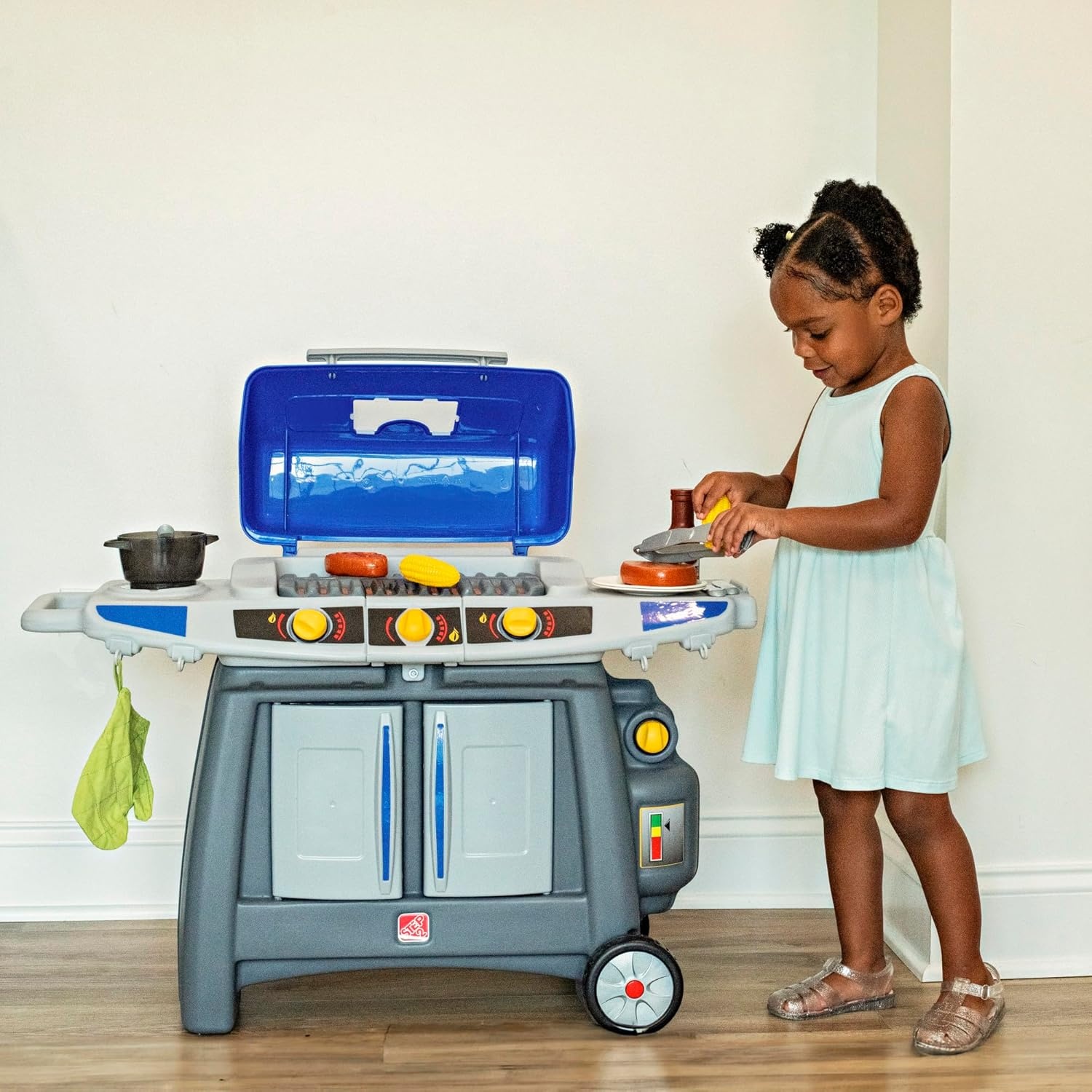 image:imageStep2 Sizzle amp Smoke BBQ Grill Playset IndoorOutdoor Interactive Play with Sounds and Effects Toddlers 3 Years Old 15 Piece Toy Accessories