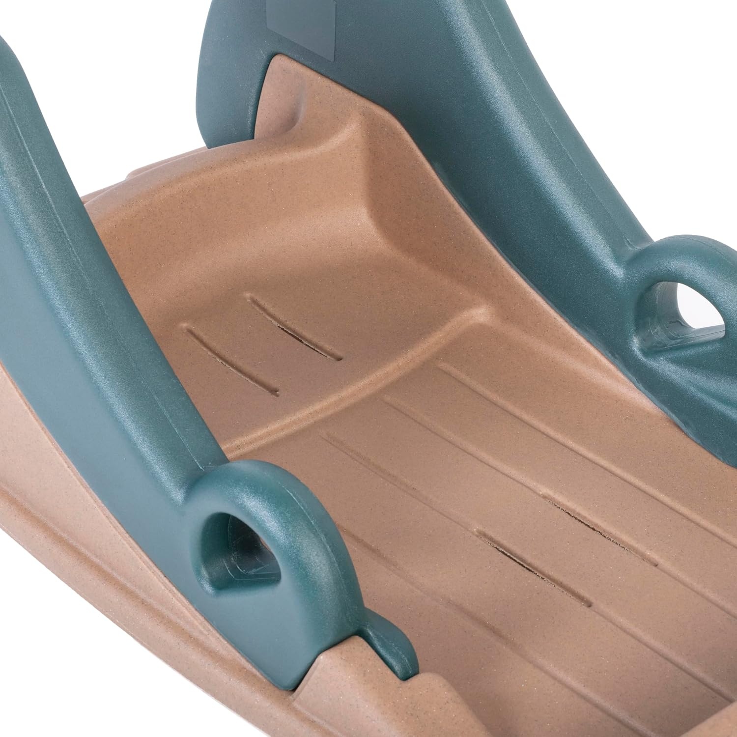 image:imageStep2 Snow Runner Kids Ride On Toy amp Outdoor Snow Sled amp Toboggan Fits 2 Riders Made of Durable Plastic Max Weight 120 lbs for Toddlers 36 Years Old Tan amp Green