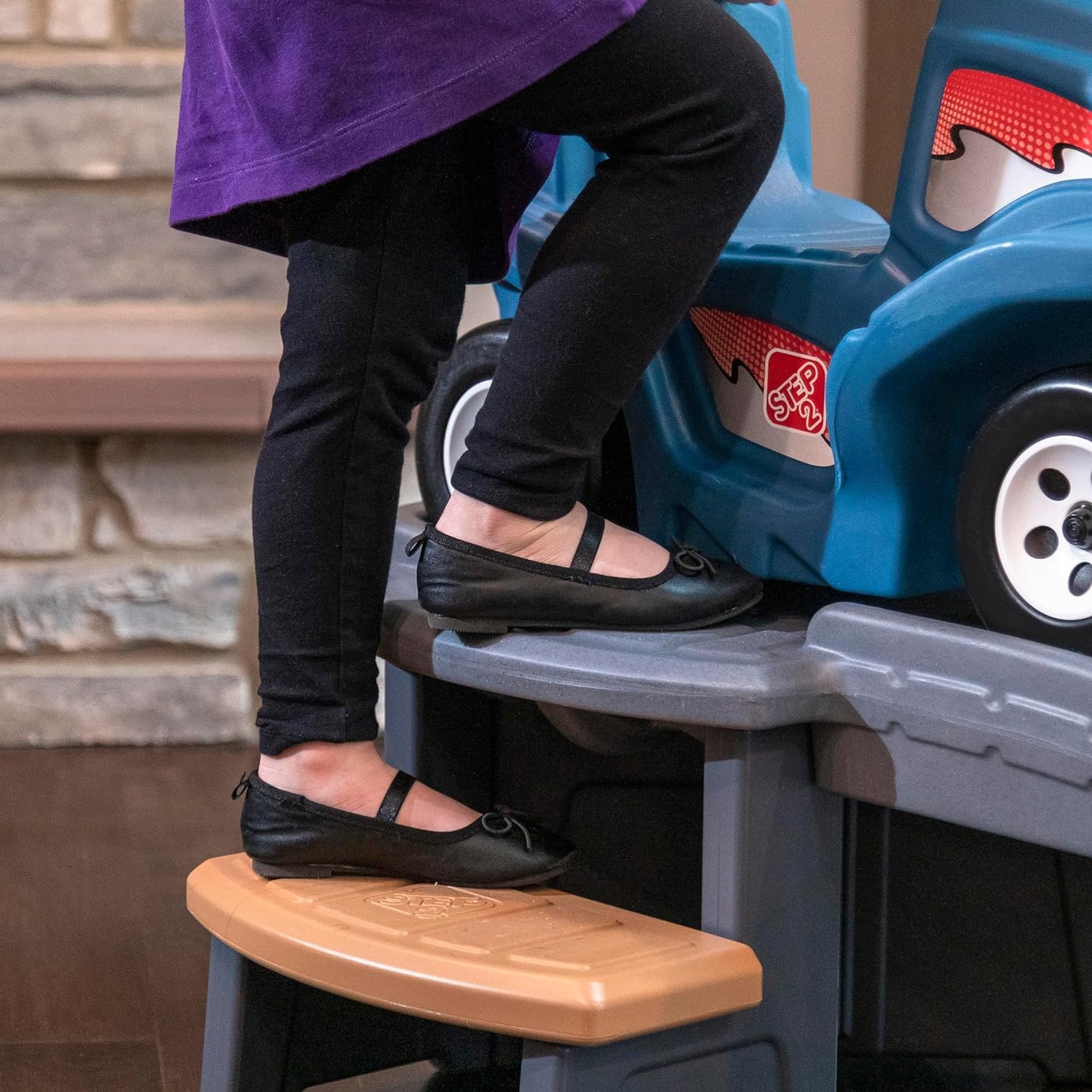 image:imageStep2 Up amp Down Roller Coaster Kids Ride On Toy Push Car IndoorOutdoor Playset Made of Durable Plastic Max Weight 50 lbs for Toddlers 25 Years Old Gray amp BlueGray Blue